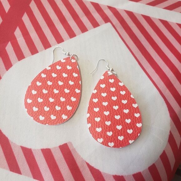 Pretty Leather Valentine Heart Themed Earrings - Your Choice of 2! - Picture 9 of 11